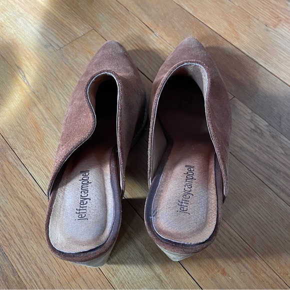 JEFFREY CAMPBELL brown suede Favela 2 mules - Picture 8 of 8